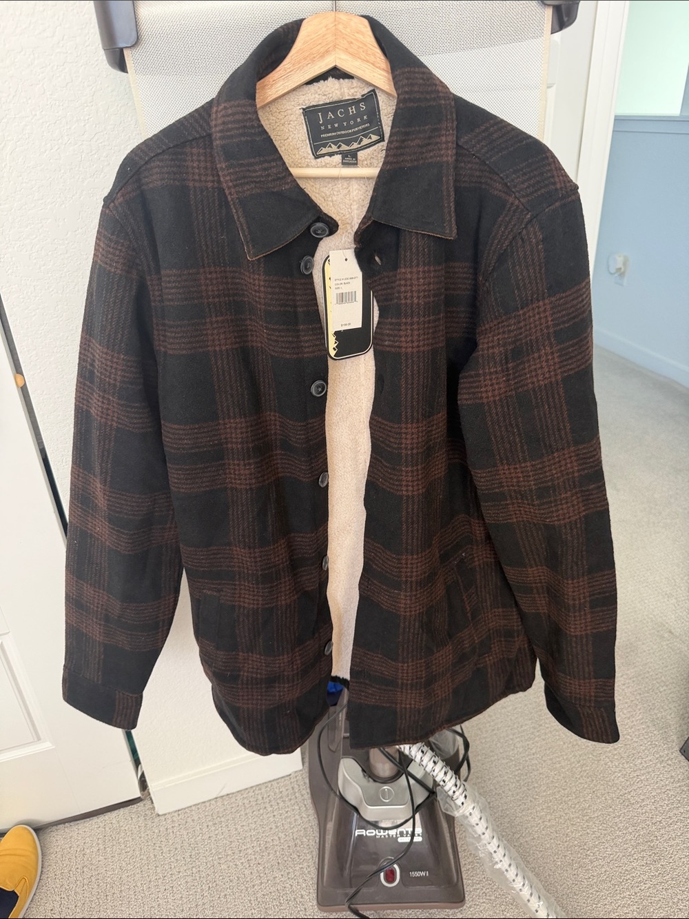 Jachs Black and Brown Plaid Lightweight Shirt Jacket